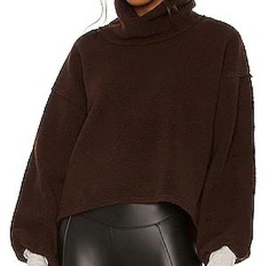 We the Free Espresso Bean Elk Mountain Pullover Fleece Sweatshirt free People